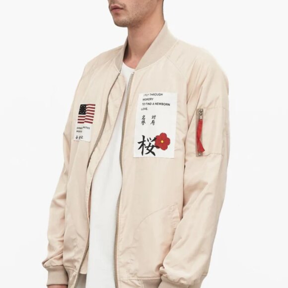 Profound Aesthetic Aeronautics Nylon Flight Jacket in Light Cream Size Small UGC - Picture 16 of 16